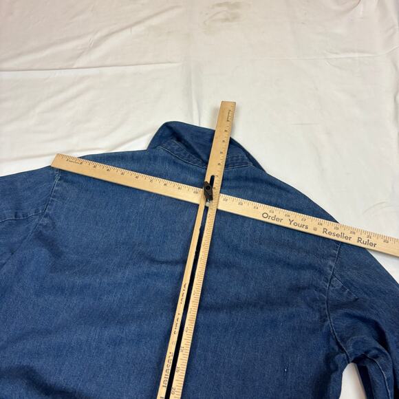 Vintage 80 Denim Chore Coat Men's Medium Workwear Utility Barn Jacket - Picture 9 of 12